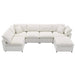 Modern Modular Cloud Sofa Bed, 6 Seat Chenille Sectional Couch Set with Ottoman, Convertible U Shaped Sleeper Sofa, 3 Colors Default -DTYStore