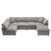 Modern Modular Cloud Sofa Bed with Ottoman, Convertible U Shaped Sleeper, Chenille, 130*65 Inches Default -DTYStore