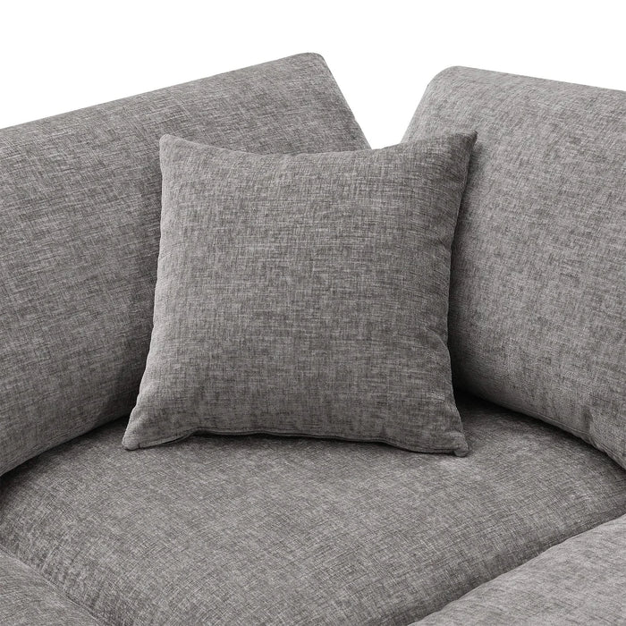 Modern Modular Cloud Sofa Bed with Ottoman, Convertible U Shaped Sleeper, Chenille, 130*65 Inches Default -DTYStore