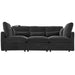 Modern Modular Sofa 85.4' U-shaped Sofa Bed with Movable Ottoman, USB Ports, Phone Holder, Black Chenille Default -DTYStore