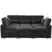 Modern Modular Sofa 85.4' U-shaped Sofa Bed with Movable Ottoman, USB Ports, Phone Holder, Black Chenille Default -DTYStore