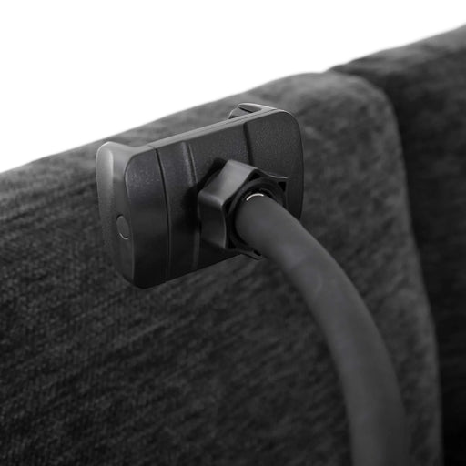 Modern Modular Sofa 85.4' U-shaped Sofa Bed with Movable Ottoman, USB Ports, Phone Holder, Black Chenille Default -DTYStore