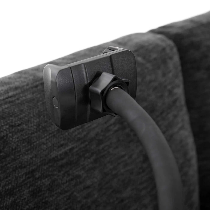 Modern Modular Sofa 85.4' U-shaped Sofa Bed with Movable Ottoman, USB Ports, Phone Holder, Black Chenille Default -DTYStore