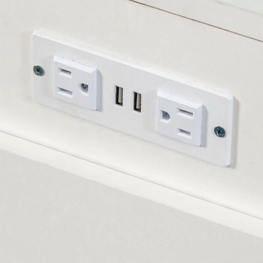 Modern Multifunctional Extendable Dining Table with Outlet, Space Saving Expanding Table with Storage for Party, Weddings, Meetings, Celebrations Default -DTYStore