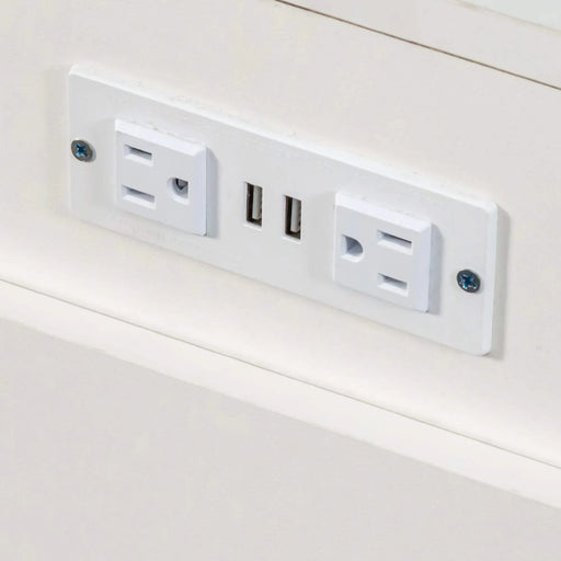 Modern Multifunctional Extendable Dining Table with Outlet, Space Saving Expanding Table with Storage for Party, Weddings, Meetings, Celebrations Default -DTYStore