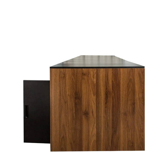 Modern Multifunctional Extendable Dining Table with Outlet, Space Saving Expanding Table with Storage for Party, Weddings, Meetings, Celebrations Default -DTYStore