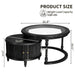 Modern Nesting Coffee Table Set with Glass and Solid Wood Frame Default -DTYStore