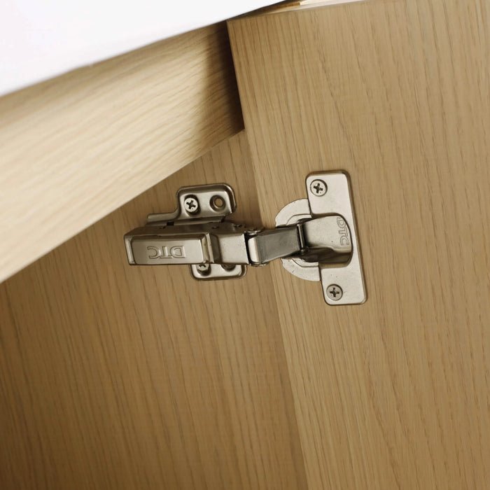 Modern Oak Freestanding Bathroom Vanity with 3 Soft-Close Cabinet Doors, Plywood, 48 Inches Default -DTYStore