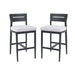 Modern Outdoor Bar Stools Set of 2, Aluminum Patio Chairs with Backrest and Footrest, Weather-Resistant, Ember Black, Sunbrella Cushions Default -DTYStore