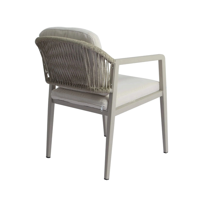 Modern Outdoor Dining Set - 7 Pieces with Acacia Wood Table and Iron Chairs in Grey and Black Default -DTYStore