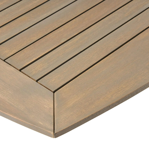 Modern Outdoor Dining Set with Expandable Acacia Wood Table and Iron Chairs, Grey Default -DTYStore