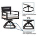 Modern Outdoor Patio Dining Set with 4 Swivel Rockers, Sunbrella Cushions, and 40' Square Table, Ember Black Aluminum Default -DTYStore
