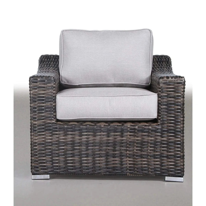 Modern Outdoor Wicker Sectional with Cushions, Weather-Resistant, Fully Assembled, Brown and Gray, 4-Piece Set Default -DTYStore