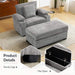 Modern Oversized Chair with Ottoman,Chenille Fabric Sofa Bed,Accent Chair Comfy Sofa with Cupholders and USB Charging Ports Chair for Living Room,Bedroom,Apartment Default -DTYStore