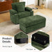 Modern Oversized Chair with Ottoman,Chenille Fabric Sofa Bed,Accent Chair Comfy Sofa with Cupholders and USB Charging Ports Chair for Living Room,Bedroom,Apartment Default -DTYStore