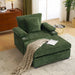 Modern Oversized Chenille Accent Chair with Ottoman Sofa Bed for Living Room-DTYStore
