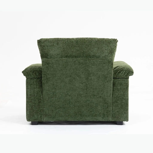 Modern Oversized Chenille Accent Chair with Ottoman Sofa Bed for Living Room-DTYStore