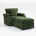 Modern Oversized Chenille Accent Chair with Ottoman Sofa Bed for Living Room-DTYStore