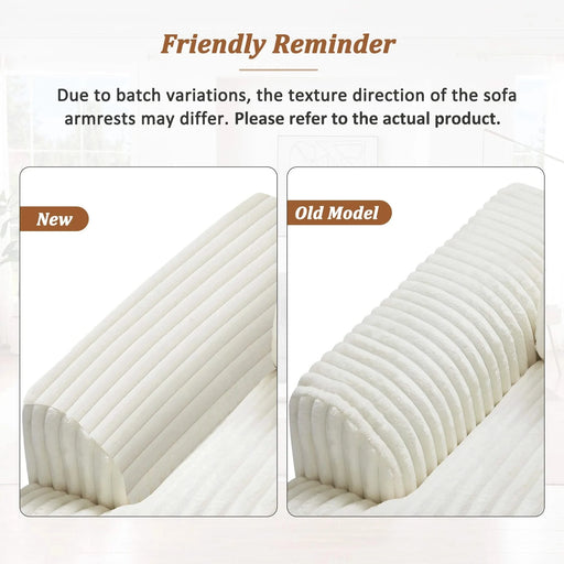 Modern Oversized U-shaped Sectional Sofa with Chaise Lounge in Beige Corduroy, 129' Default -DTYStore