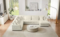 Modern Oversized U-shaped Sectional Sofa with Chaise Lounge in Beige Corduroy, 129' Default -DTYStore