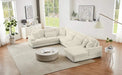 Modern Oversized U-shaped Sectional Sofa with Chaise Lounge in Beige Corduroy, 129' Default -DTYStore