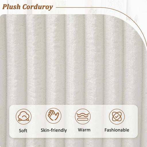 Modern Oversized U-shaped Sectional Sofa with Chaise Lounge in Beige Corduroy, 129' Default -DTYStore