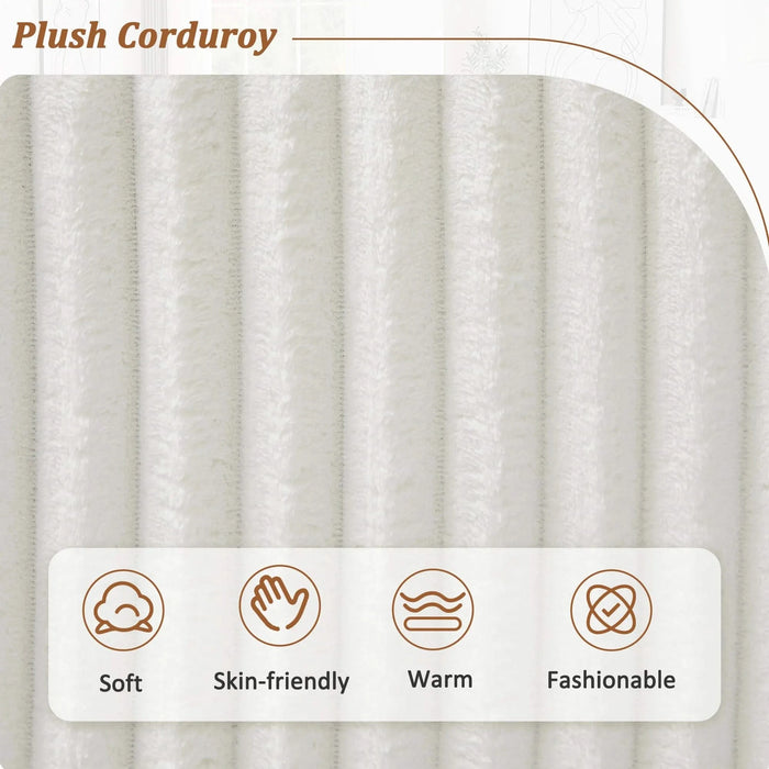 Modern Oversized U-shaped Sectional Sofa with Chaise Lounge in Beige Corduroy, 129' Default -DTYStore