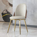 Modern PU Leather Dining Chairs Set of 2 with Gold Metal Legs, Beige Default -DTYStore