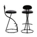 Modern PU Leather Upholstered Counter Height Bar Stools with Footrest in Black, Set of 2 Default -DTYStore