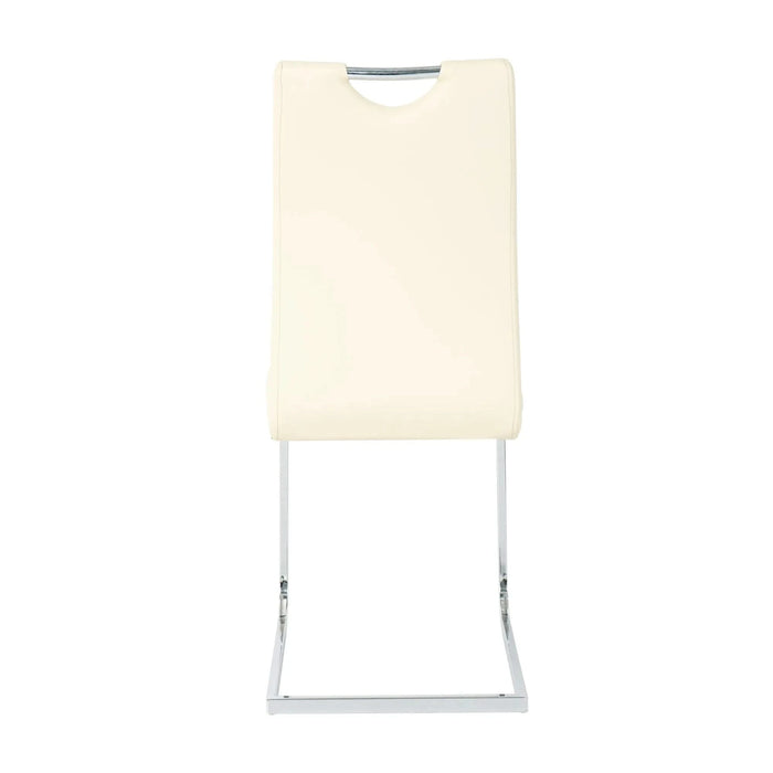 Modern PU dining chair living room chair upholstered chair, electroplated metal legs design, kitchen, living room, bedroom, dining room side chair (Set of 2) Default -DTYStore