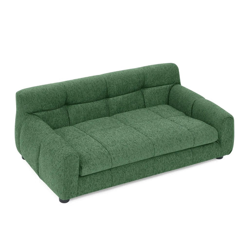 Modern Pet Sofa with Backrest and Armrests for Small and Medium Dogs - Green Linen Upholstery Default -DTYStore