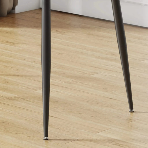 Modern Rectangular Glass Dining Table with Tempered Glass Top and Black Metal Legs for 4-6 People Default -DTYStore