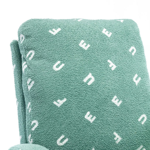 Modern Rocking Chair for Nursery, Mid Century Accent Rocker Armchair with Side Pocket, Green Boucle, 26.8'W Default -DTYStore