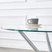 Modern Round Clear Glass Dining Table with Unique Silver Metal Legs for 4-6 People Default -DTYStore