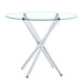 Modern Round Clear Glass Dining Table with Unique Silver Metal Legs for 4-6 People Default -DTYStore