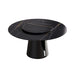 Modern Round Dining Table with Black Carbon Steel Base and Turntable, Sintered Stone, 59.05' Default -DTYStore