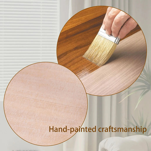 Modern Round Wood Coffee Table – 31.3 Natural Finish Accent Table for Living Room Default -DTYStore