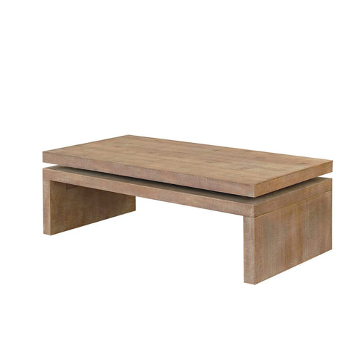 Modern Rustic Wood Coffee Table – Rectangular Living Room Center Table with Floating Top Design 47.6' L * 23.6' W * 16.3' H Default -DTYStore
