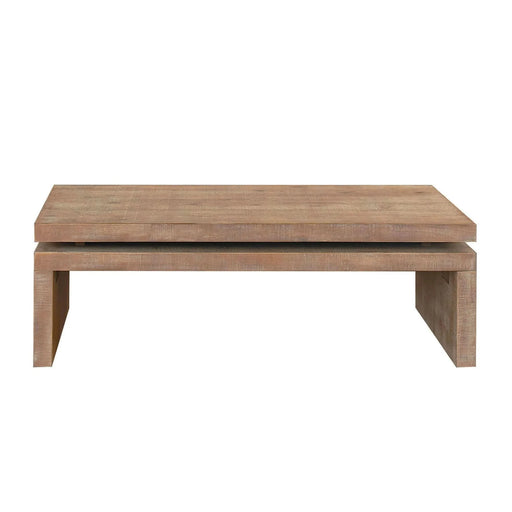 Modern Rustic Wood Coffee Table – Rectangular Living Room Center Table with Floating Top Design 47.6' L * 23.6' W * 16.3' H Default -DTYStore