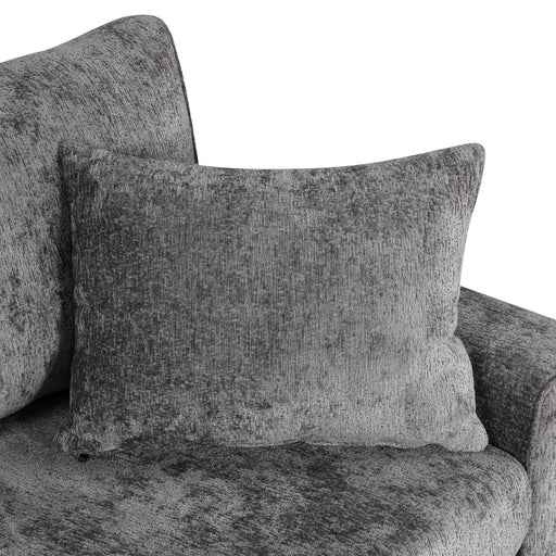 Modern Sectional Sofa Pull-out Sleeper with Storage Ottoman, USB Charging, Grey Tweed Chenille, 112.2' Default -DTYStore