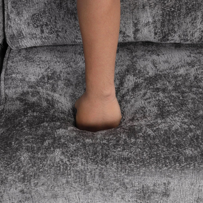 Modern Sectional Sofa Pull-out Sleeper with Storage Ottoman, USB Charging, Grey Tweed Chenille, 112.2' Default -DTYStore