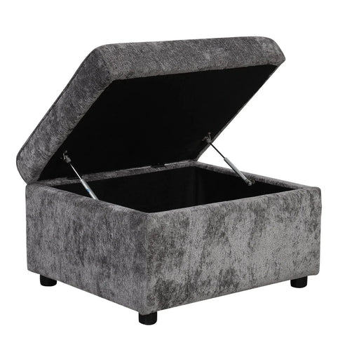 Modern Sectional Sofa Pull-out Sleeper with Storage Ottoman, USB Charging, Grey Tweed Chenille, 112.2' Default -DTYStore