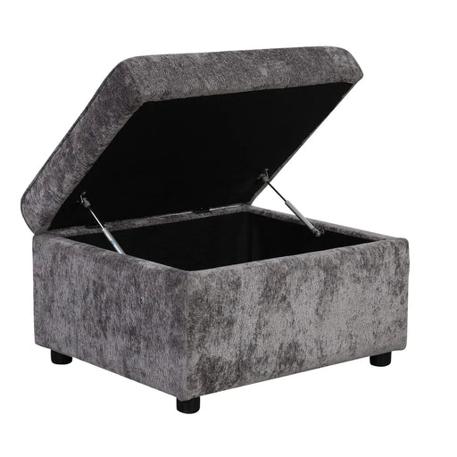 Modern Sectional Sofa Pull-out Sleeper with Storage Ottoman, USB Charging, Grey Tweed Chenille, 112.2' Default -DTYStore
