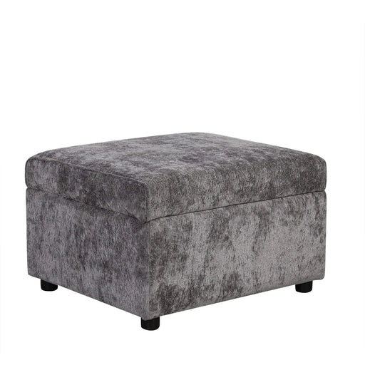 Modern Sectional Sofa Pull-out Sleeper with Storage Ottoman, USB Charging, Grey Tweed Chenille, 112.2' Default -DTYStore