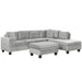 Modern Sectional Sofa with Storage Ottoman, L-Shape Couch with 2 Pillows and Cup Holders, Gray Velvet, 105 inch Default -DTYStore