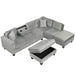 Modern Sectional Sofa with Storage Ottoman, L-Shape Couch with 2 Pillows and Cup Holders, Gray Velvet, 105 inch Default -DTYStore