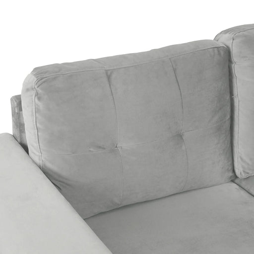 Modern Sectional Sofa with Storage Ottoman, L-Shape Couch with 2 Pillows and Cup Holders, Gray Velvet, 105 inch Default -DTYStore