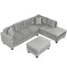Modern Sectional Sofa with Storage Ottoman, L-Shape Couch with 2 Pillows and Cup Holders, Gray Velvet, 105 inch Default -DTYStore