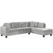 Modern Sectional Sofa with Storage Ottoman, L-Shape Couch with 2 Pillows and Cup Holders, Gray Velvet, 105 inch Default -DTYStore