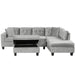 Modern Sectional Sofa with Storage Ottoman, L-Shape Couch with 2 Pillows and Cup Holders, Gray Velvet, 105 inch Default -DTYStore